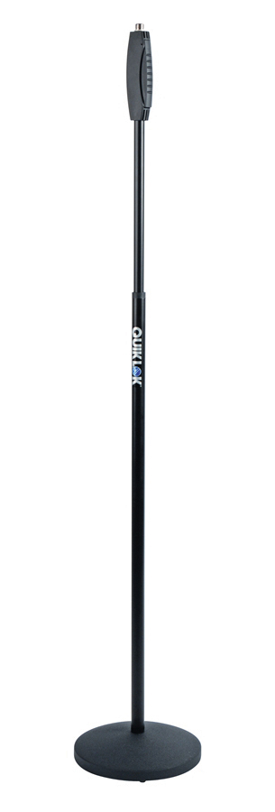 Quik Lok A-988BK Straight Round Base Microphone Stand w/ One Handed Clutch